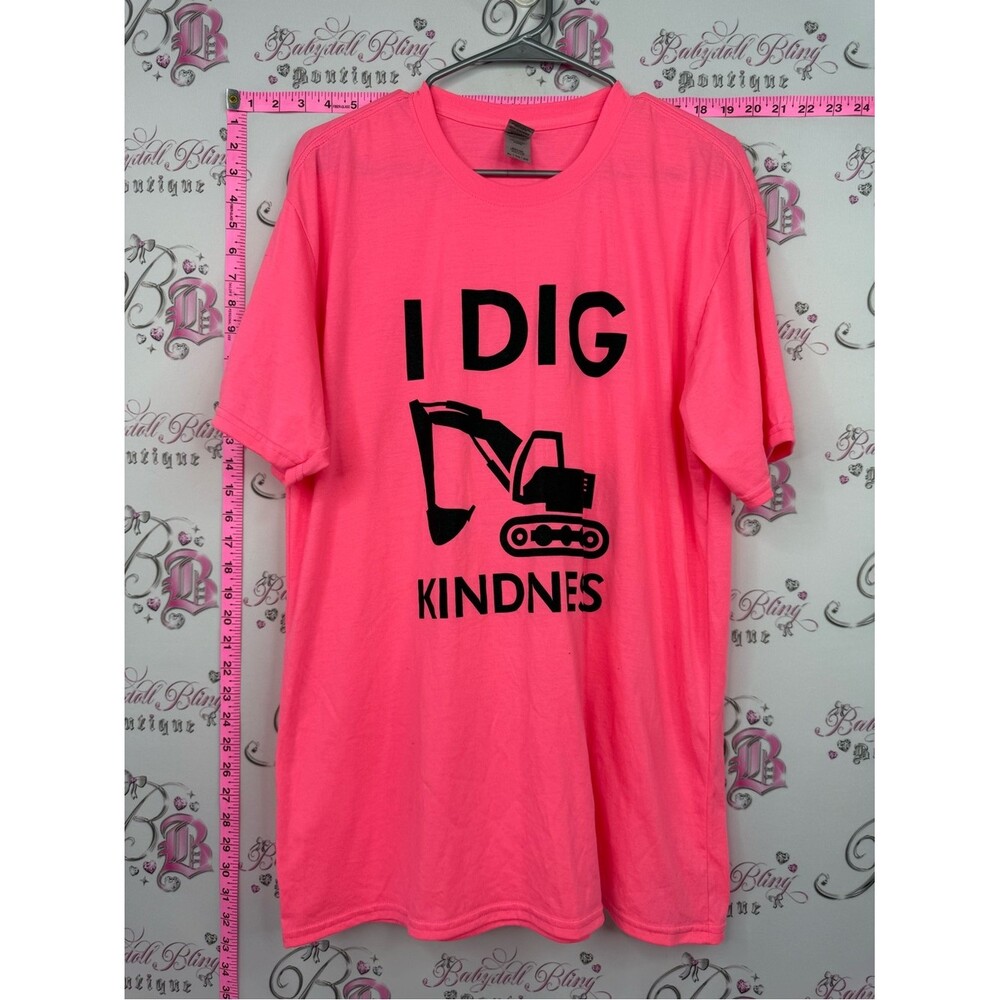 Gildan Bright Pink "I Dig Kindness" Short Sleeve Tee